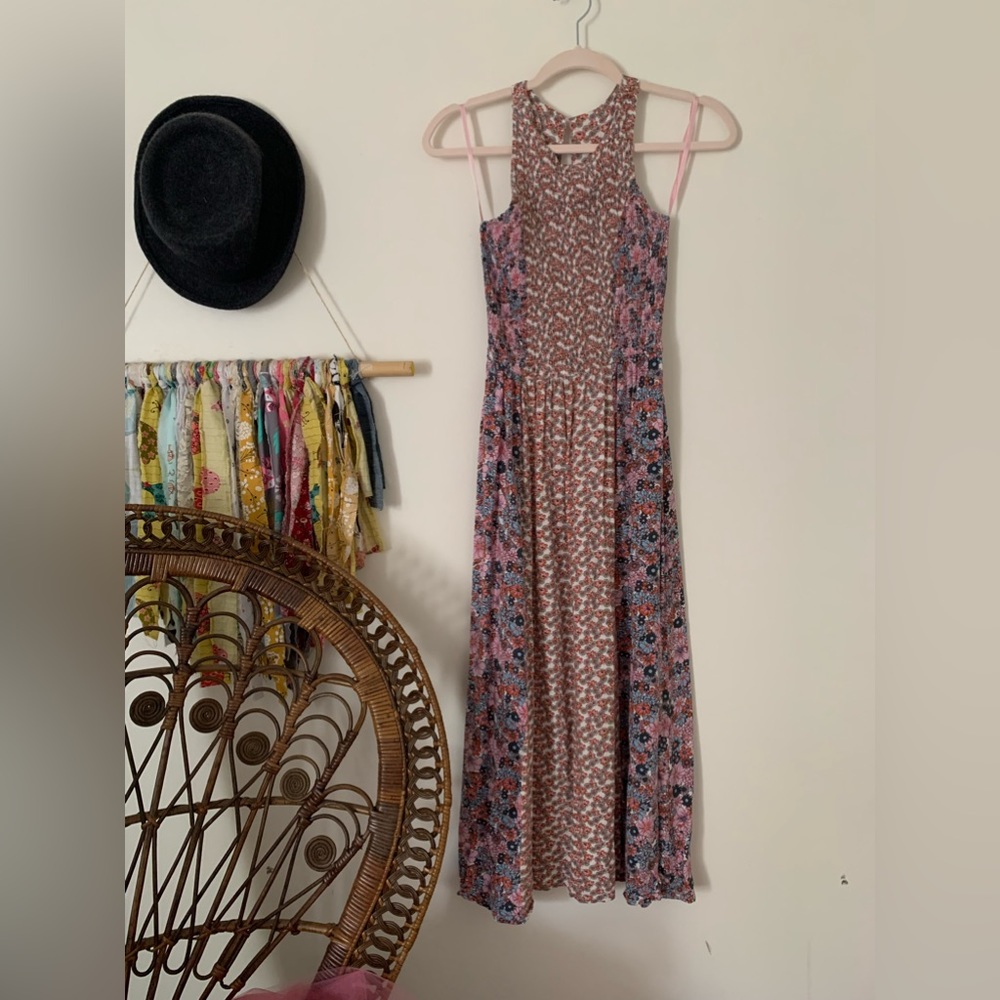 Japna smocked maxi dress. EUC. Fall tones. Bohemian style